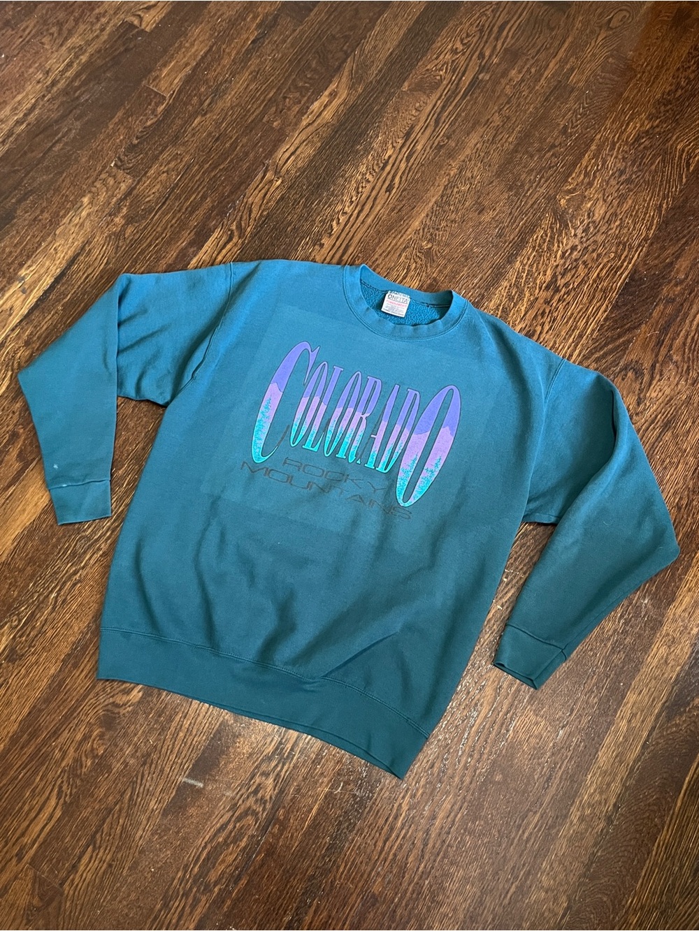 Colorado Graphic Teal Crewneck Sweatshirt